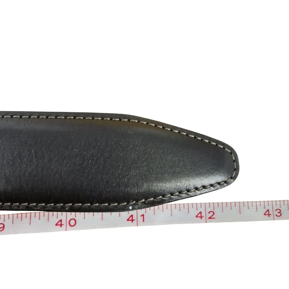 Mens Black Italian Full Grain Leather Dress Belt Size 38 / 95 NWOT